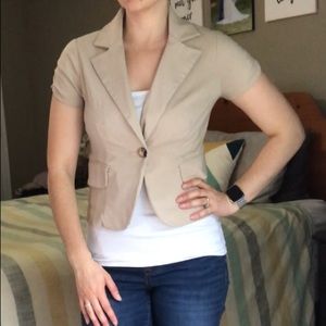 Tan short sleeve blazer